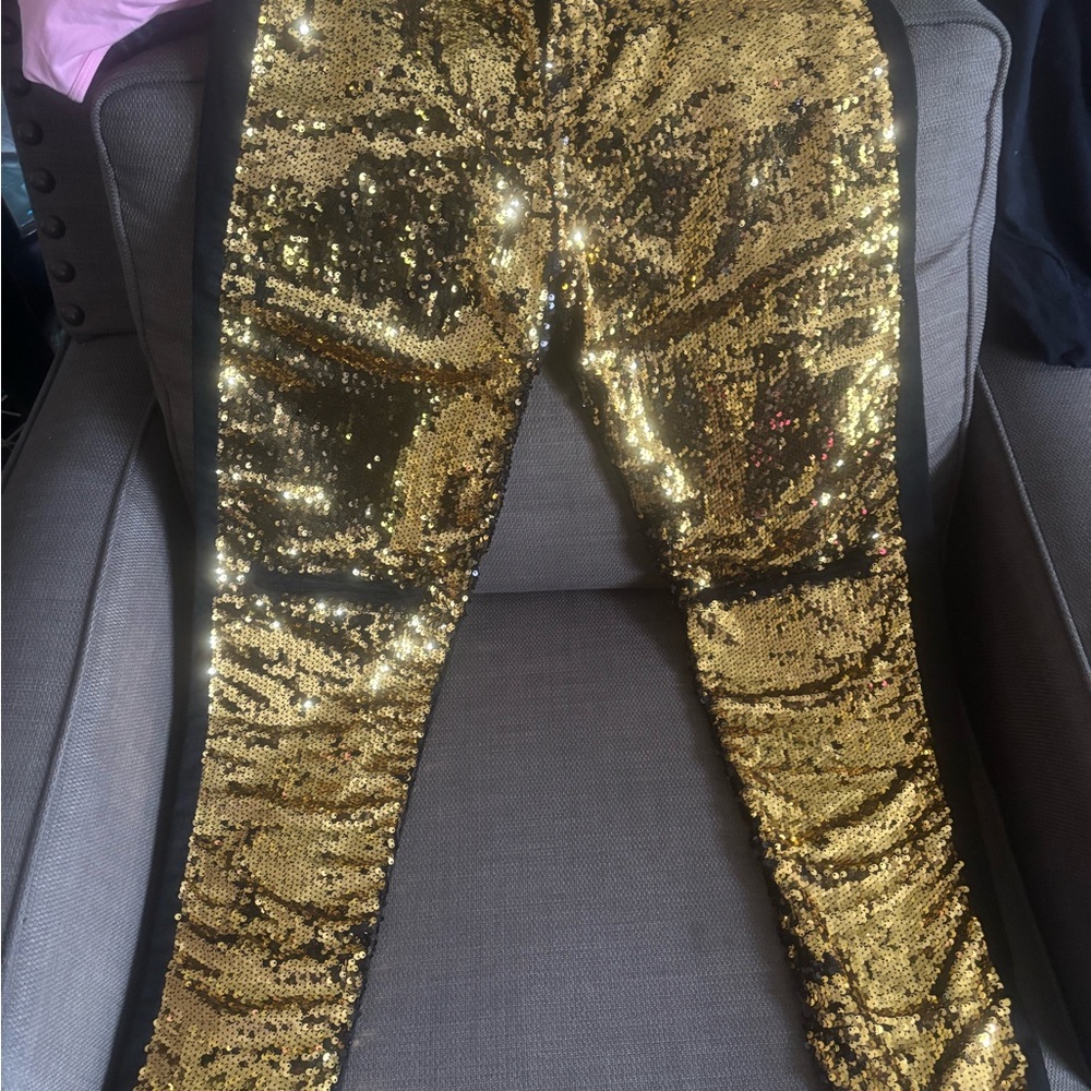 Gold Sequin Leggings